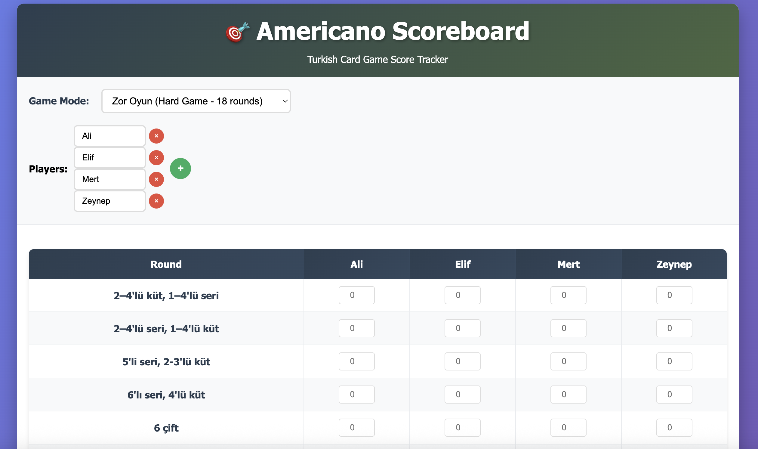 Americano Game