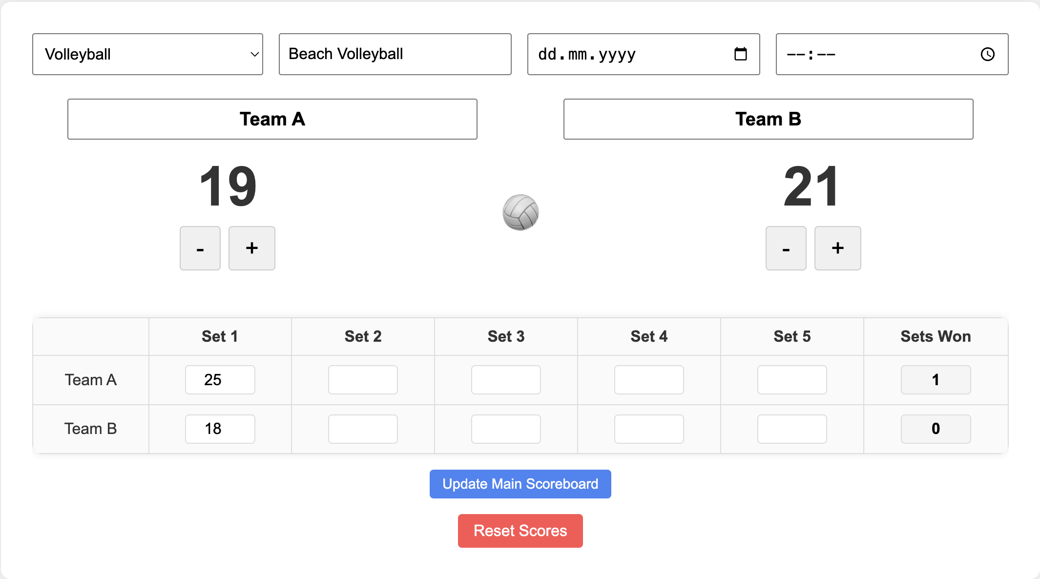 Scoreboard App